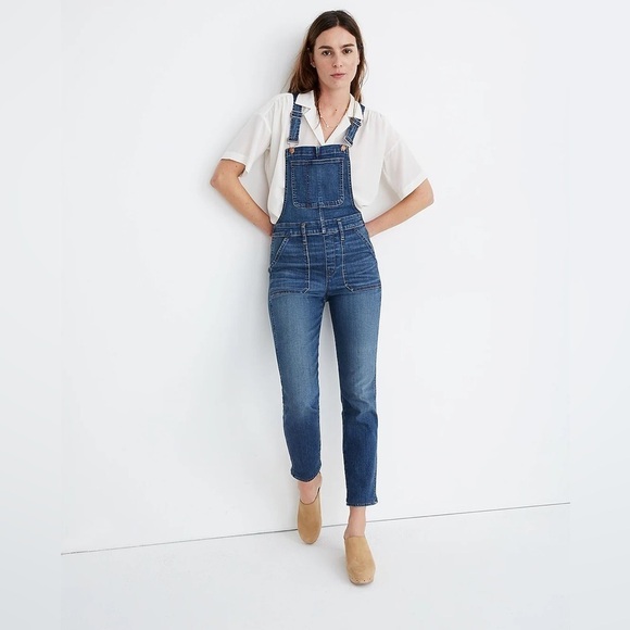 Madewell Stovepipe Overalls in Lorton Wash Blue Jean Denim Size Small - Picture 1 of 16